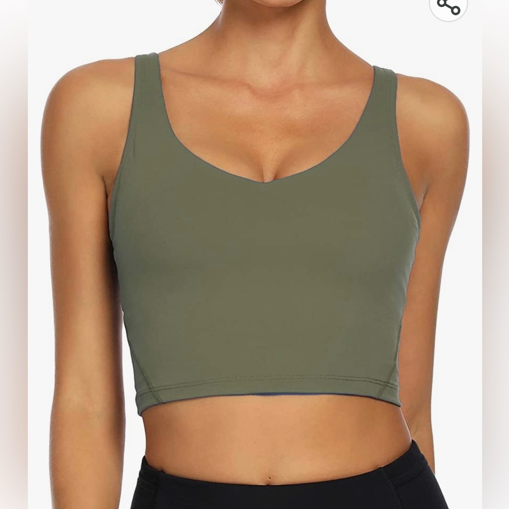 SOLD- Lemedy Women Sports Bra Longline Crop Tank Top- Padded
